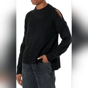 DKNY Women's Mock Neck Split Shoulder Cozy Sweater